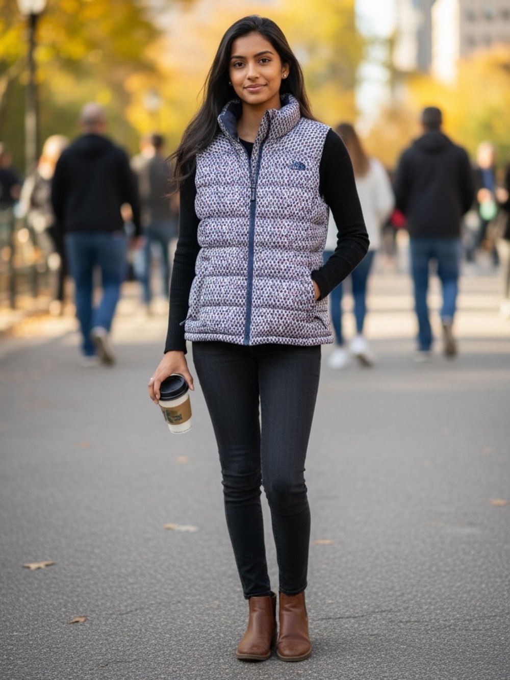 The North Face 700 Nuptse 2 Down Filled Printed Quilted Puffer Vest